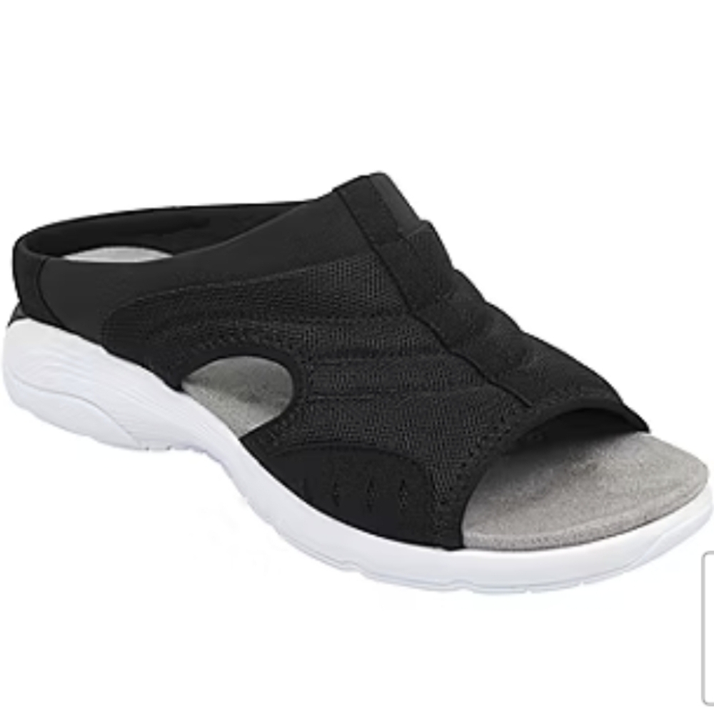 NWT Easy Spirit Womens Traciee Slide Sandals Black‎ Size 10 Wide